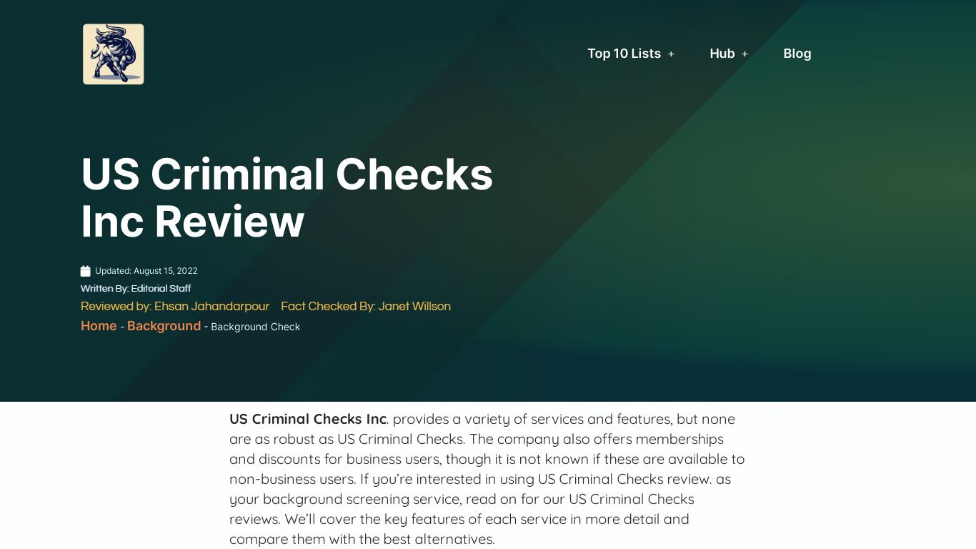 US Criminal Checks Inc. Review - July 2022